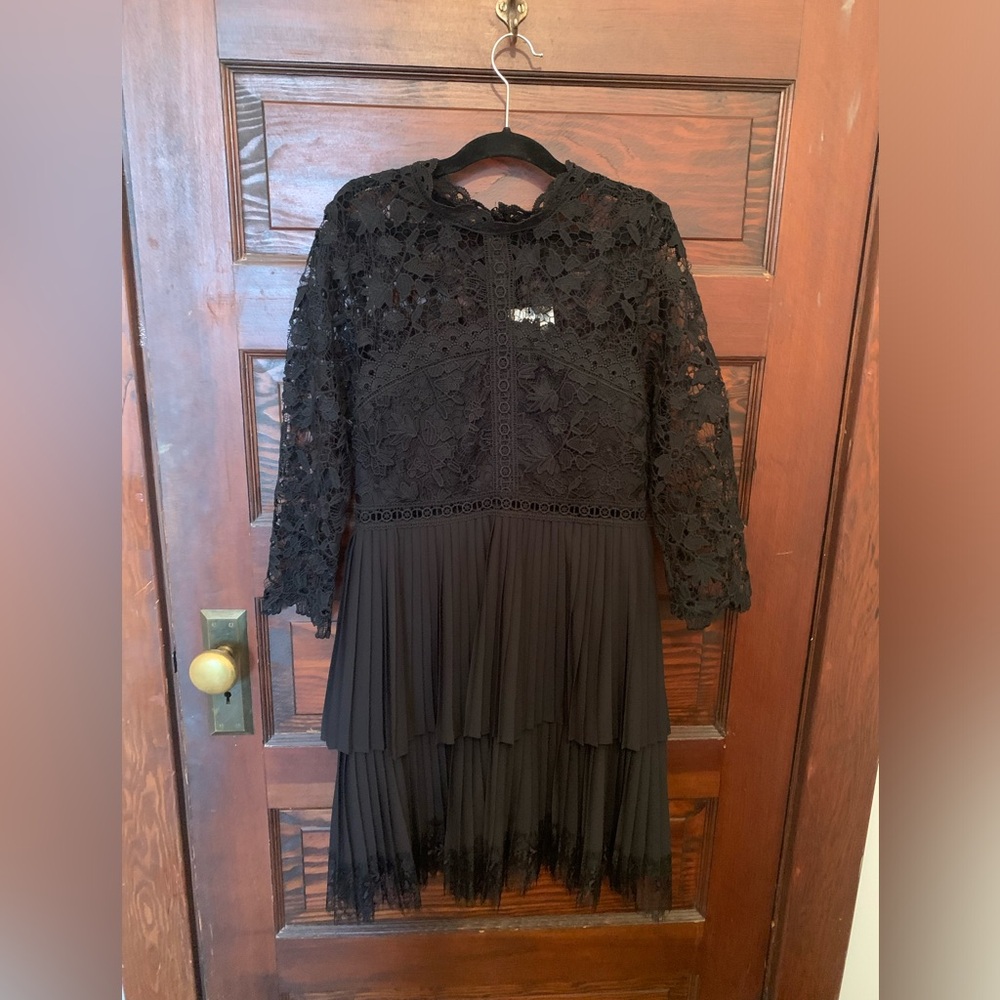 NWT Black Zara dress. Lace overlay. Holiday